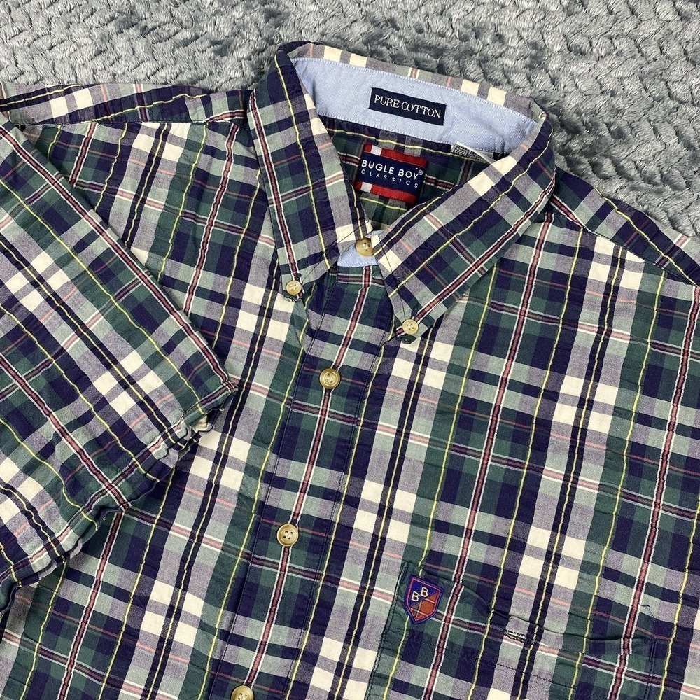 Vtg Bugle Boy Classics Shirt Mens L Vertical Wide Stripe 90's Baggy Y2k Vintage